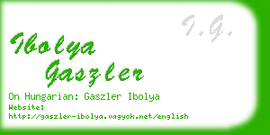 ibolya gaszler business card